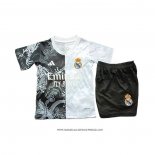 Maglia Real Madrid Dragon 25/26 Bambino Nero Bianco