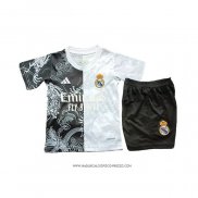Maglia Real Madrid Dragon 25/26 Bambino Nero Bianco