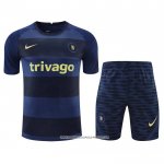 Tuta da Track Chelsea 22/23 Manica Corta Blu Scuro - Pantaloncini