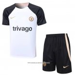 Tuta da Track Chelsea 23-24 Manica Corta Bianco - Pantaloncini