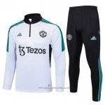 Tuta da Track Felpa Manchester United 2023/24 Bambino Bianco
