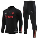 Tuta da Track Felpa Manchester United 23/24 Bambino Nero