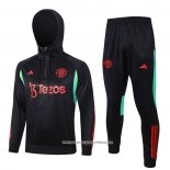 Tuta da Track Felpa Manchester United 23/24 Nero e Rosso