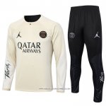 Tuta da Track Felpa Paris Saint-Germain 23/24 Bambino Beige