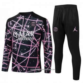 Tuta da Track Felpa Paris Saint-Germain 25/26 Bambino Nero Rosa