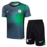 Tuta da Track Nigeria Manica Corta Verde - Pantaloncini 24-25 Grigio
