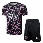 Tuta da Track Paris Saint-Germain Jordan 25/26 Manica Corta Nero - Pantaloncini Rosa