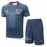 Tuta da Track Sao Paulo 25/26 Manica Corta Blu Grigio - Pantaloncini