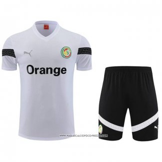 Tuta da Track Senegal 23-24 Manica Corta Bianco - Pantaloncini