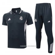 Conjunto Polo Real Madrid 25/26 Grigio Rosa