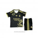 Maglia Real Madrid Dragon 2025 Bambino Nero