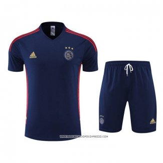 Tuta da Track Ajax 22-23 Manica Corta Blu - Pantaloncini