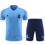 Tuta da Track Argentina 23-24 Manica Corta Blu Scuro - Pantaloncini