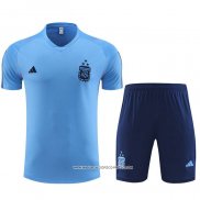 Tuta da Track Argentina 23-24 Manica Corta Blu Scuro - Pantaloncini