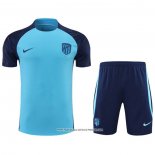 Tuta da Track Atletico Madrid 2022-23 Manica Corta Blu - Pantaloncini