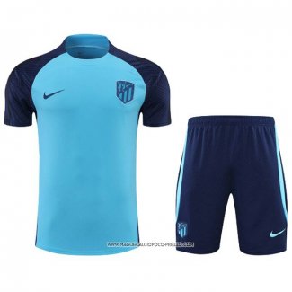 Tuta da Track Atletico Madrid 2022-23 Manica Corta Blu - Pantaloncini