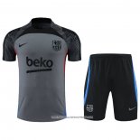 Tuta da Track Barcellona 22-23 Manica Corta Grigio - Pantaloncini