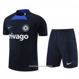 Tuta da Track Chelsea 2022-23 Manica Corta Nero - Pantaloncini