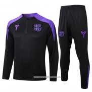 Tuta da Track Felpa Barcellona 25/26 Bambino Nero Purpura