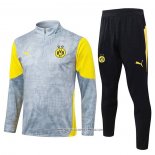 Tuta da Track Felpa Borussia Dortmund 25/26 Bambino Grigio