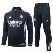 Tuta da Track Felpa Real Madrid 25/26 Grigio Scuro