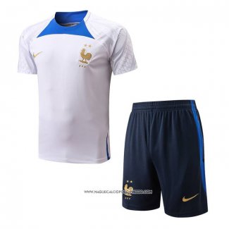 Tuta da Track Francia 22/23 Manica Corta Bianco - Pantaloncini
