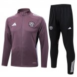 Tuta da Track Giacca Manchester United 25/26 Marrone