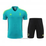 Tuta da Track Juventus 22-23 Manica Corta Blu e Verde - Pantaloncini