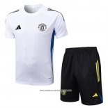 Tuta da Track Manchester United 25/26 Manica Corta Bianco - Pantaloncini