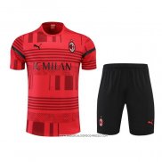 Tuta da Track Milan 22-23 Manica Corta Rosso - Pantaloncini