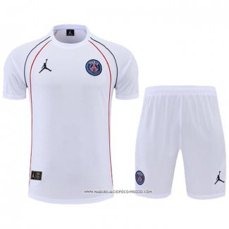 Tuta da Track Paris Saint-Germain Jordan 2022-23 Manica Corta Bianco - Pantaloncini