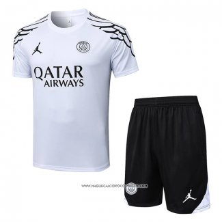 Tuta da Track Paris Saint-Germain Jordan 25/26 Manica Corta Bianco - Pantaloncini