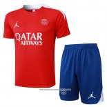 Tuta da Track Paris Saint-Germain Jordan Manica Corta Rosso - Pantaloncini 24-25
