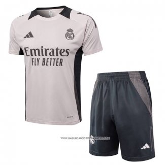 Tuta da Track Real Madrid 24/25 Manica Corta Rosa Claro - Pantaloncini