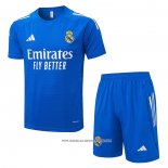 Tuta da Track Real Madrid 25/26 Manica Corta Blu Bianco - Pantaloncini