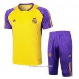 Tuta da Track Real Madrid Manica Corta Giallo - Pantaloncini 24-25