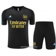 Tuta da Track Arsenal 23-24 Manica Corta Nero - Pantaloncini