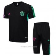 Tuta da Track Bayern Monaco 2023-24 Manica Corta Nero - Pantaloncini