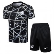Tuta da Track Chelsea 25/26 Manica Corta Nero - Pantaloncini