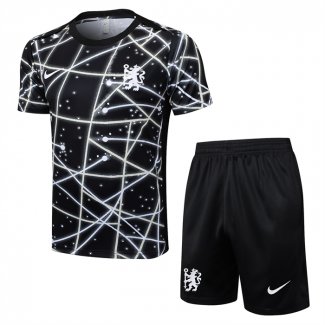 Tuta da Track Chelsea 25/26 Manica Corta Nero - Pantaloncini