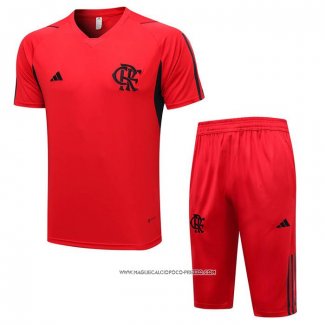 Tuta da Track Flamengo 23-24 Manica Corta Rosso - Pantaloncini