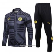 Tuta da Track Giacca Borussia Dortmund 22-23 Nero e Grigio