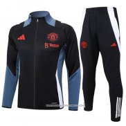 Tuta da Track Giacca Manchester United Nero e Grigio 24-25