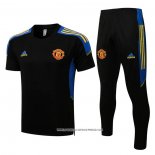 Tuta da Track Manchester United 21/22 Manica Corta Nero