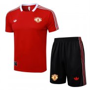 Tuta da Track Manchester United 25-26 Manica Corta Rosso - Pantaloncini
