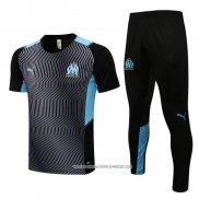 Tuta da Track Olympique Marsiglia 2021-22 Manica Corta Nero