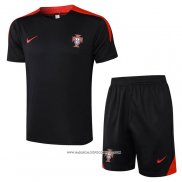 Tuta da Track Portogallo 2024-25 Manica Corta Nero - Pantaloncini