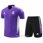 Tuta da Track Real Madrid 22/23 Manica Corta Purpura - Pantaloncini