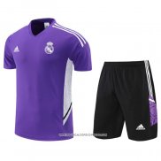 Tuta da Track Real Madrid 22-23 Manica Corta Purpura - Pantaloncini