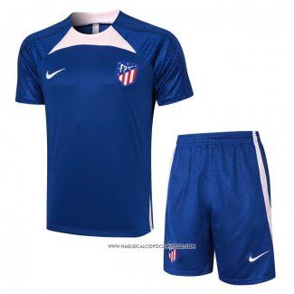 Tuta da Track Atletico Madrid 23-24 Manica Corta Blu - Pantaloncini